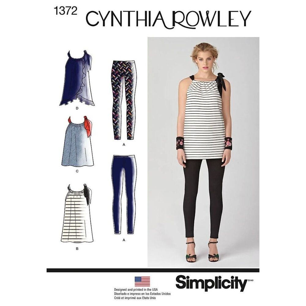Simplicity Sewing Pattern 1372 Cynthia‎ Rowley Dress Top Tunic Leggings 6-14